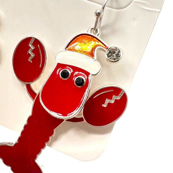 Rarelove Christmas Lobster Earrings Gift Set With Card Red Bow NWB - Picture 8 of 9